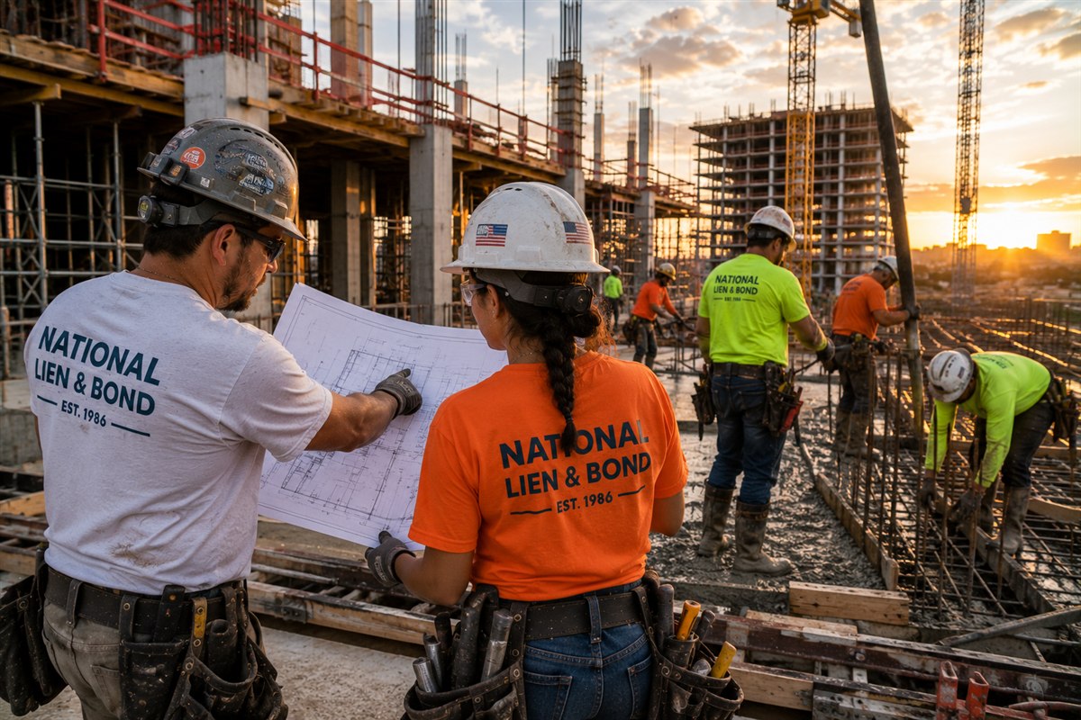 Superintendent and apprentice reviewing revised drawings beside an active concrete pour, documenting a construction variation claim